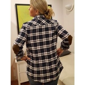 💕HEIRLOOM💕 Long Sleeve Plaid Button Down Shirt Elbow Patch Medium or Large
